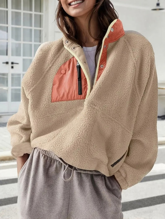 Cozy Colorblock Fleece Pullover