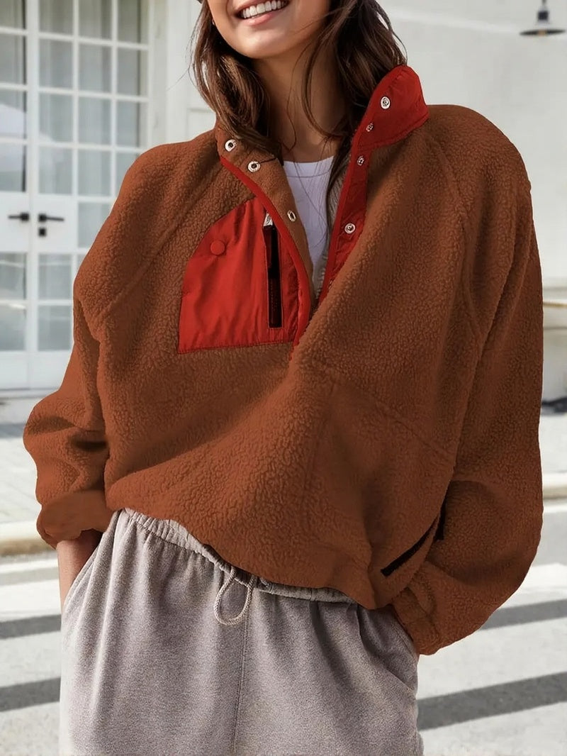 Cozy Colorblock Fleece Pullover