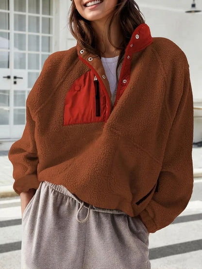Cozy Colorblock Fleece Pullover