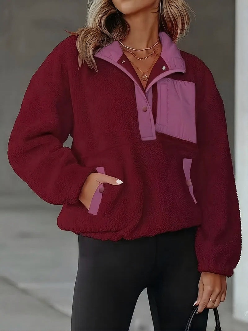 Cozy Colorblock Fleece Pullover