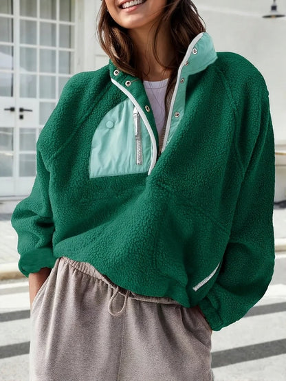 Cozy Colorblock Fleece Pullover