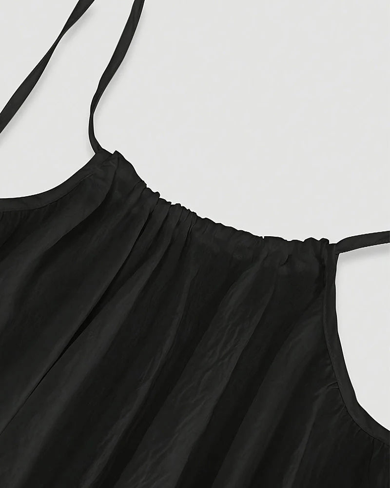 Women's Solid Color Backless Cami Dress