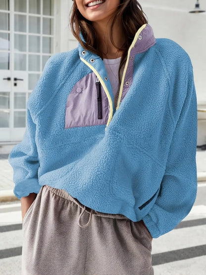 Cozy Colorblock Fleece Pullover
