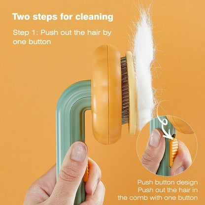 Pumpkin Self Cleaning Slicker Brush For Cats