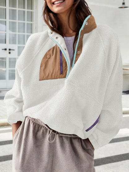 Cozy Colorblock Fleece Pullover
