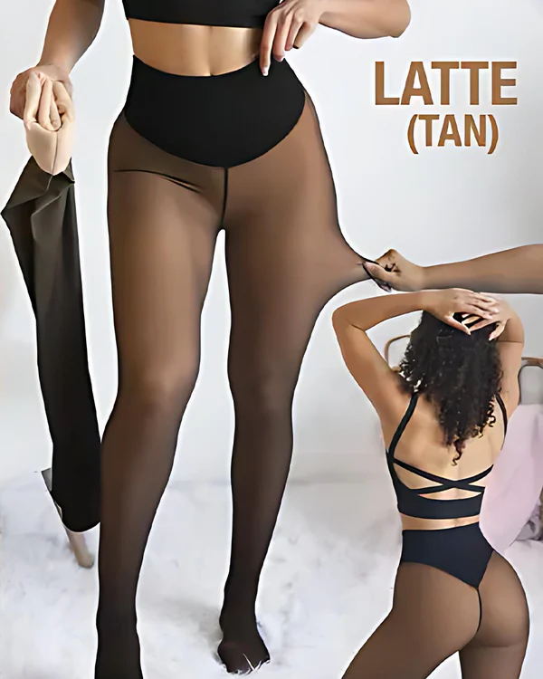 One-Seam Translucent Fleece Lined Tights