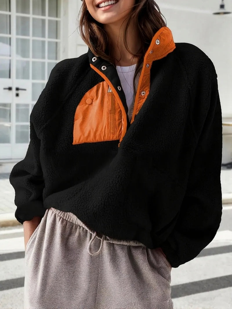 Cozy Colorblock Fleece Pullover