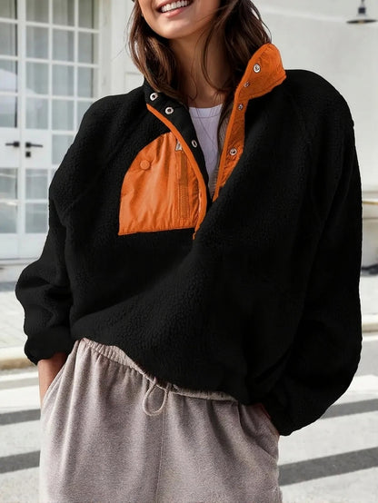 Cozy Colorblock Fleece Pullover