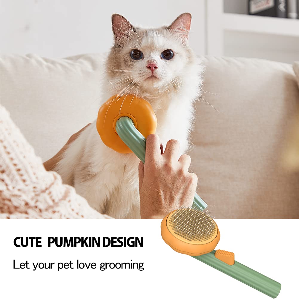 Pumpkin Self Cleaning Slicker Brush For Cats