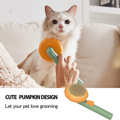 Pumpkin Self Cleaning Slicker Brush For Cats