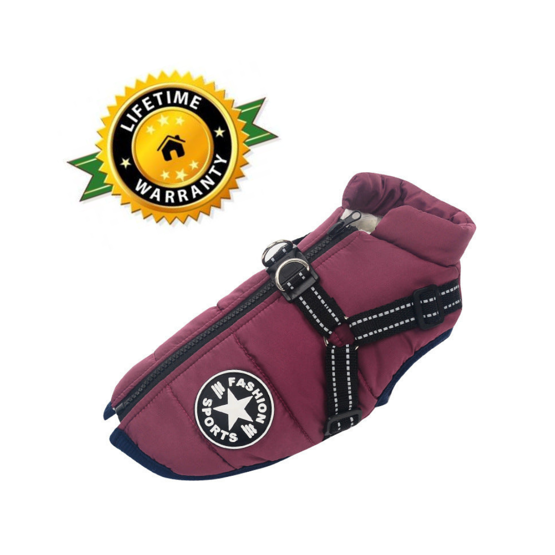 WagsWonder™ - Waterproof Winter Jacket with Built-in Harness