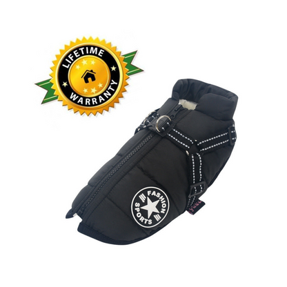 WagsWonder™ - Waterproof Winter Jacket with Built-in Harness