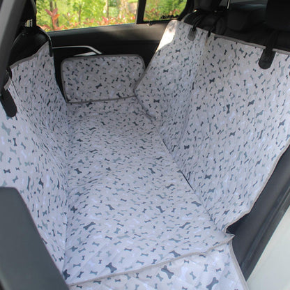 Bone Pattern Oxford Fabric Double Size Dog Car Seat Cover