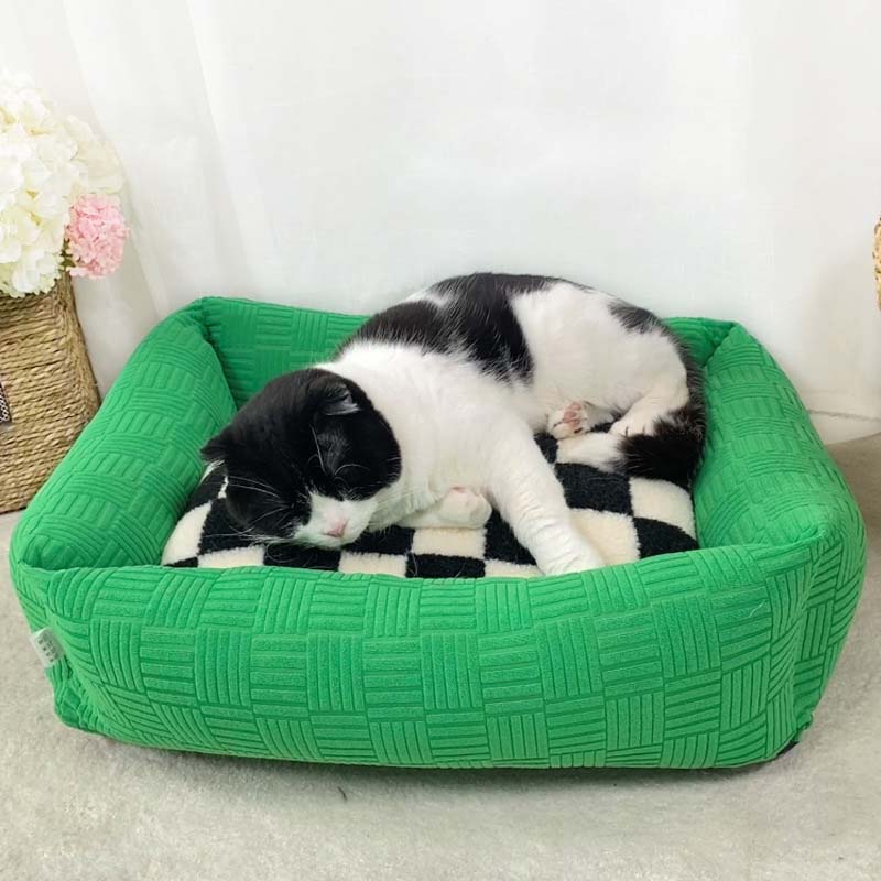 Colour Clash Checkerboard Dog & Cat Bed