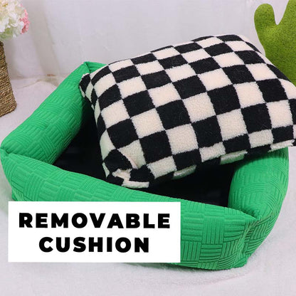 Colour Clash Checkerboard Dog & Cat Bed