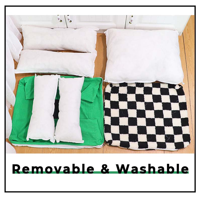 Colour Clash Checkerboard Dog & Cat Bed