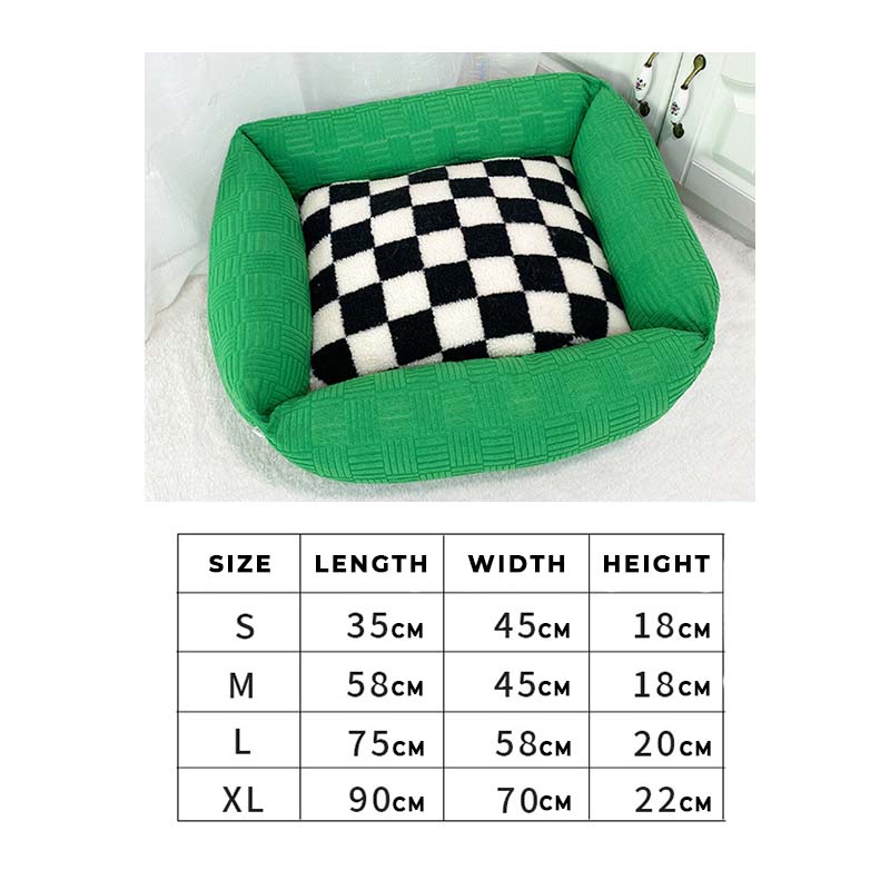 Colour Clash Checkerboard Dog & Cat Bed
