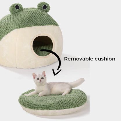 Adorable Frog Shape Wrapped Pet Bed Cat Cave