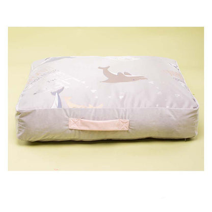 Bow Tie Pillow Ice Silk Velvet Square Cooling Dog Bed