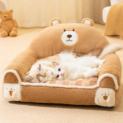 Comfy Calming Pet Bed Adorable Dog & Cat Sofa Bed