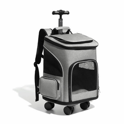 Portable Folding Trolley Universal Wheels Travel Large Pet Carrier Backpack