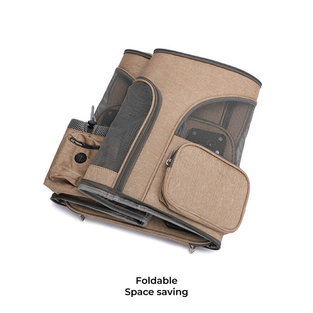 Portable Folding Trolley Universal Wheels Travel Large Pet Carrier Backpack