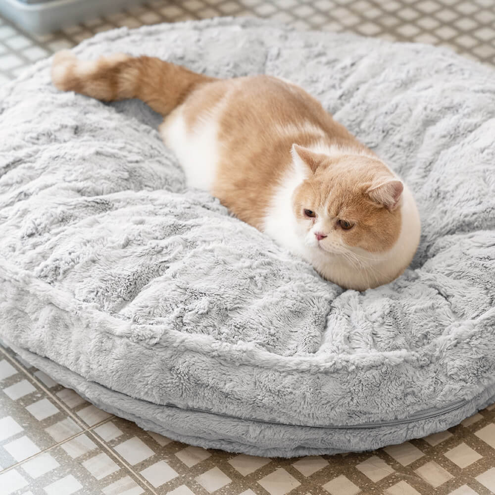Warming Fluffy Round Cloud Shape Calming Dog Bed