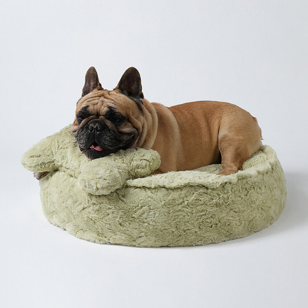 Warming Fluffy Round Cloud Shape Calming Dog Bed