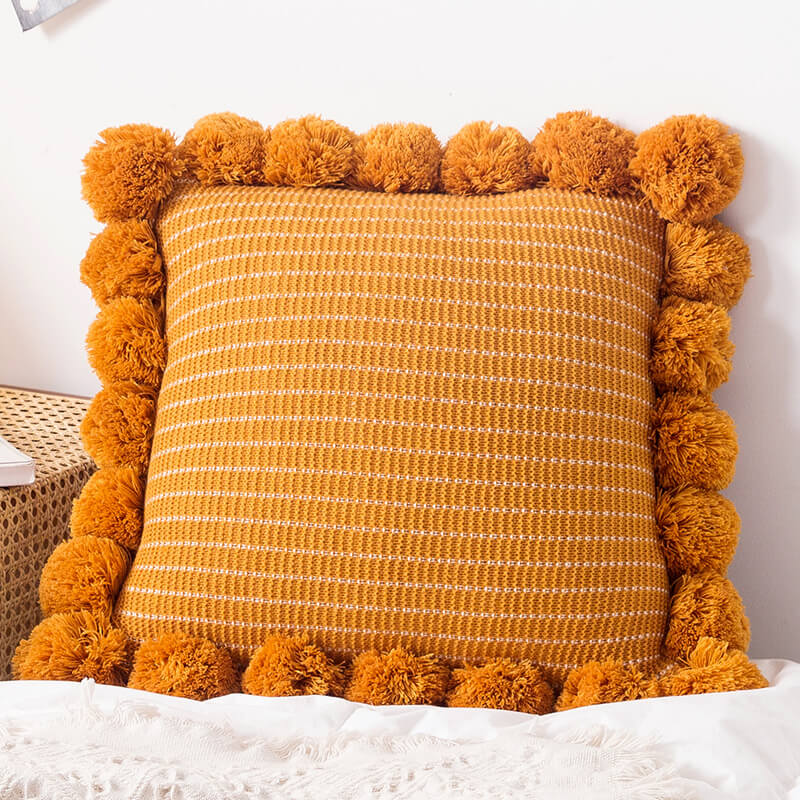 Knitted Tassel Pillow Living Room Cushion