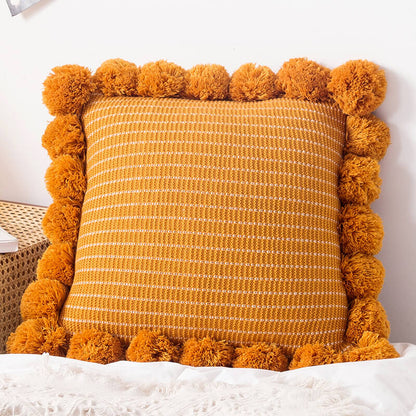 Knitted Tassel Pillow Living Room Cushion