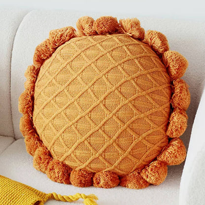 Knitted Tassel Pillow Living Room Cushion