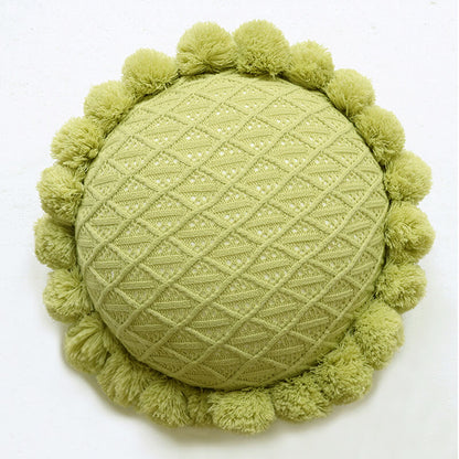 Knitted Tassel Pillow Living Room Cushion