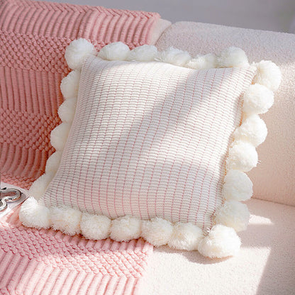 Knitted Tassel Pillow Living Room Cushion