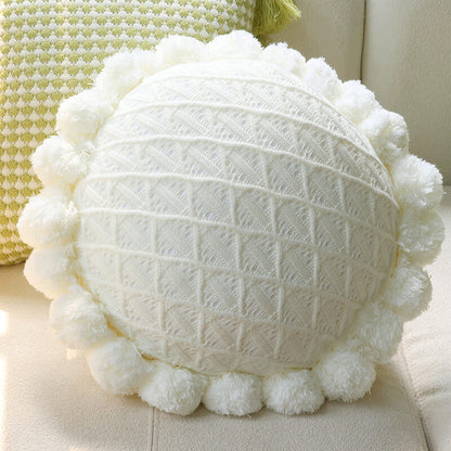 Knitted Tassel Pillow Living Room Cushion
