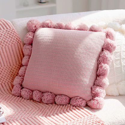 Knitted Tassel Pillow Living Room Cushion