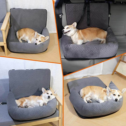 Large Soft Velvet Pet Travelling Bed Dog Car Seat