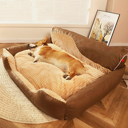 Large Warm Removable Dog Backrest Bed for All Seasons