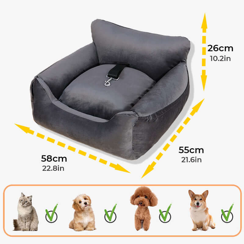 Removable Safety Pet Trip Bed Dog Car Seat Bed