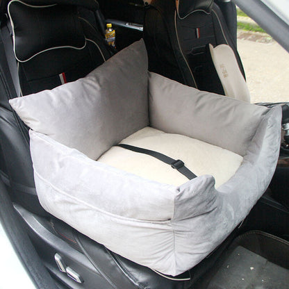 Velvet Fabric Removable & Washable Safety Dog Car Seat Bed