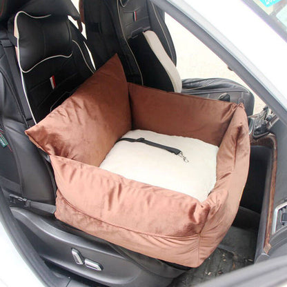 Velvet Fabric Removable & Washable Safety Dog Car Seat Bed