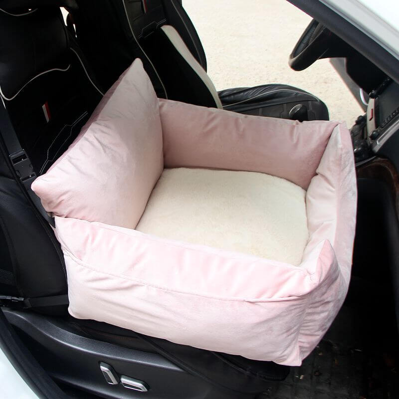 Velvet Fabric Removable & Washable Safety Dog Car Seat Bed