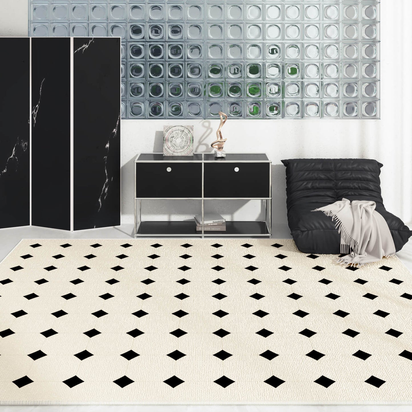 Vintage Bedside Rugs Non-slip Waterproof Living Room Carpet