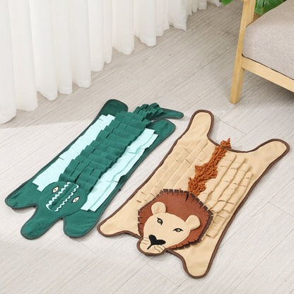 Lion Crocodile Shape Dog Slow Food Mat Dog Training Sniffing Mat