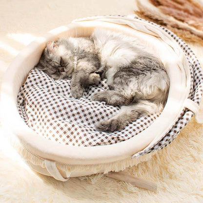 Adorable Cradle Semi-enclosed Cat Bed