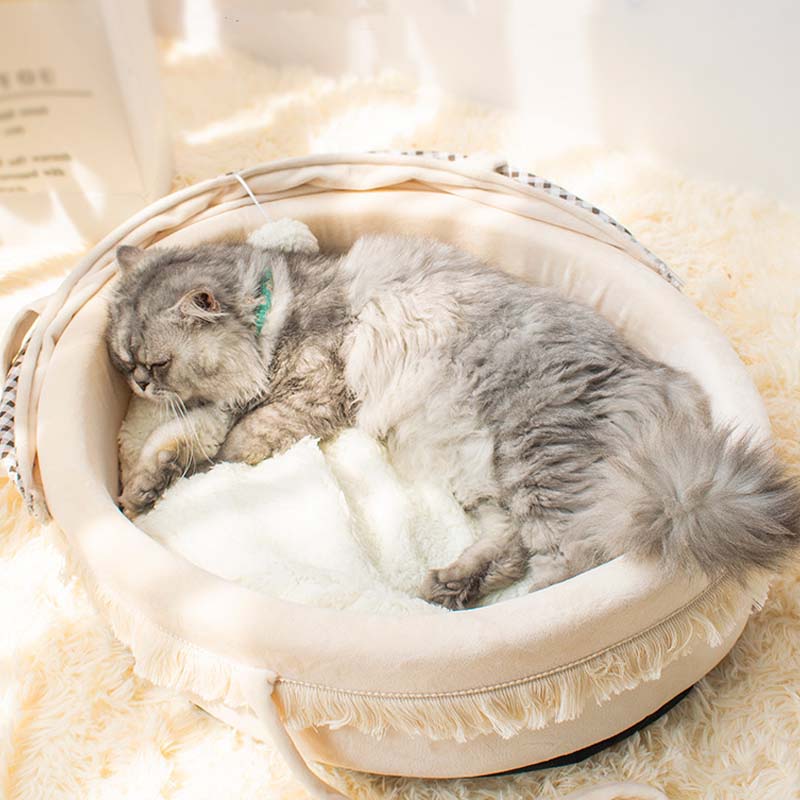 Adorable Cradle Semi-enclosed Cat Bed