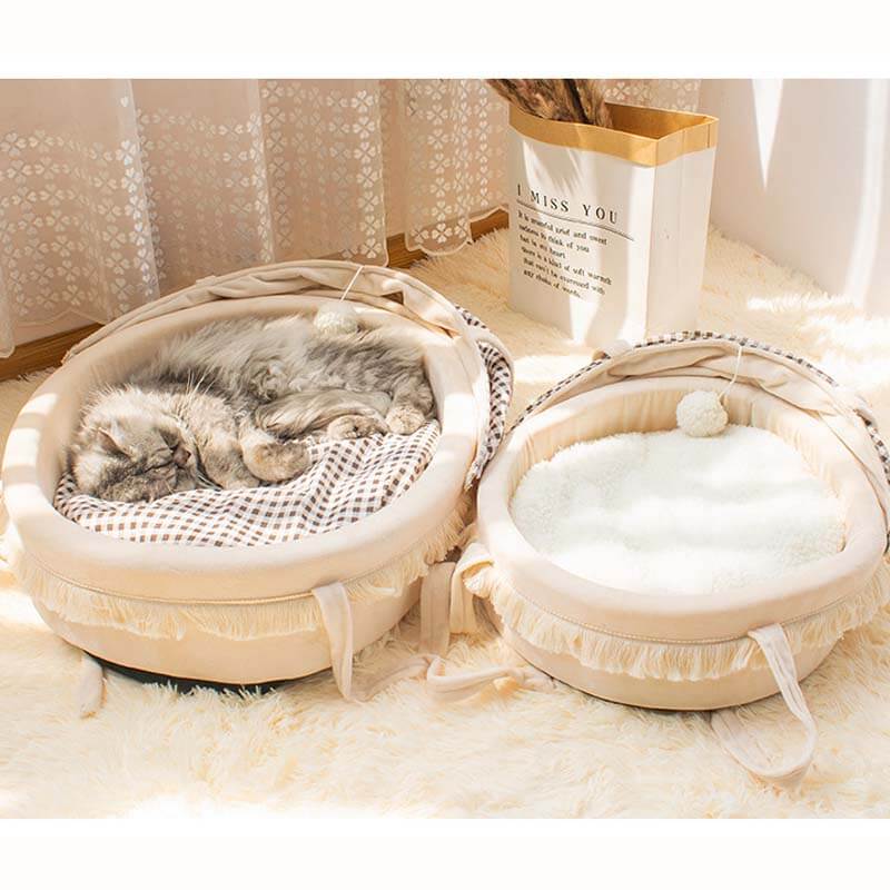 Adorable Cradle Semi-enclosed Cat Bed