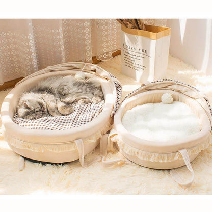 Adorable Cradle Semi-enclosed Cat Bed