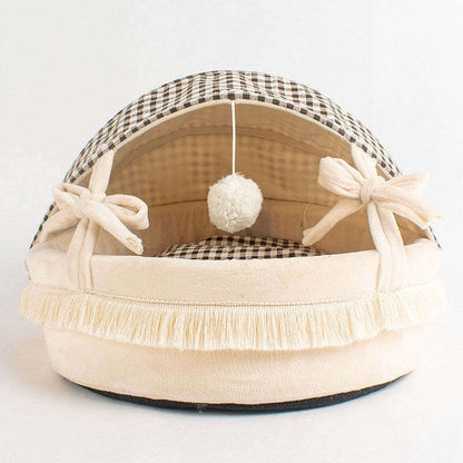 Adorable Cradle Semi-enclosed Cat Bed