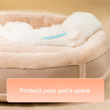 Anti-Anxiety Oval Warm Plush Dog Bed