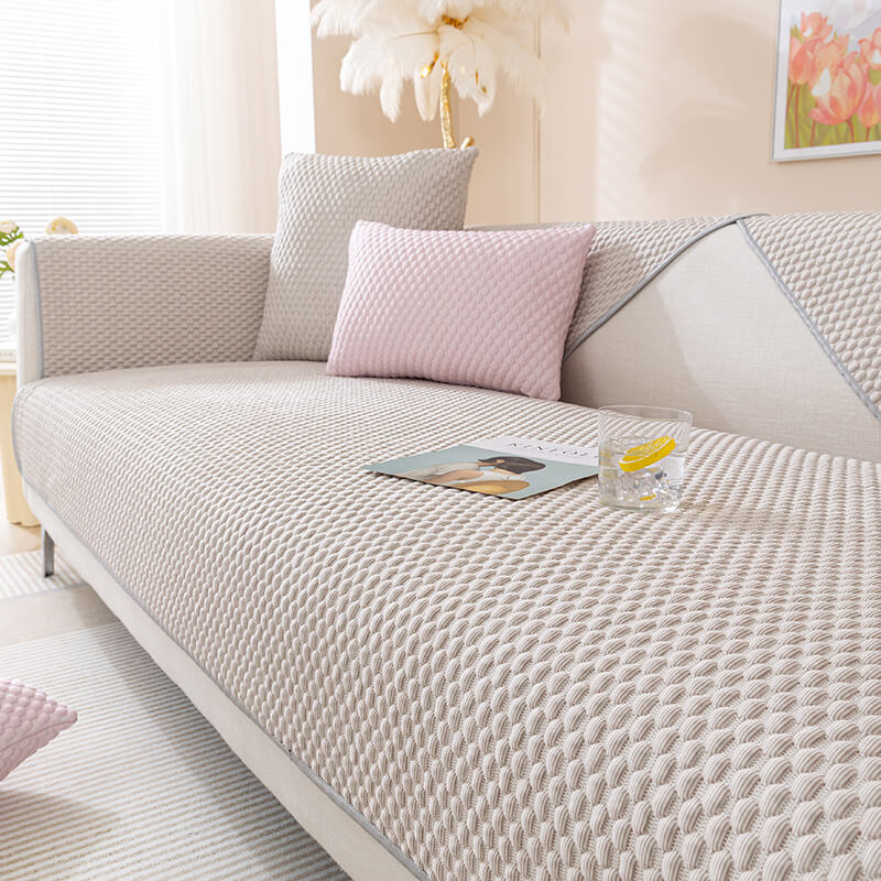 Colorful Checkerboard Anti-scratch Furniture Protector Couch Cover